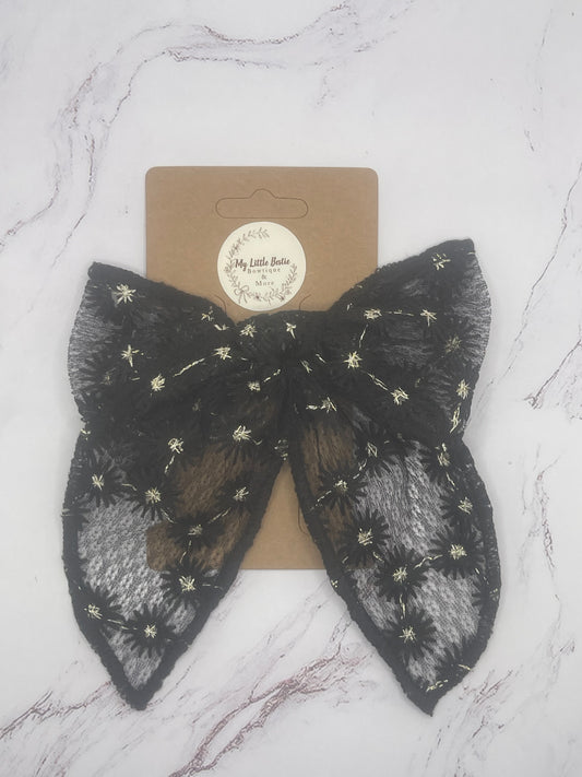 Lace Bow Black